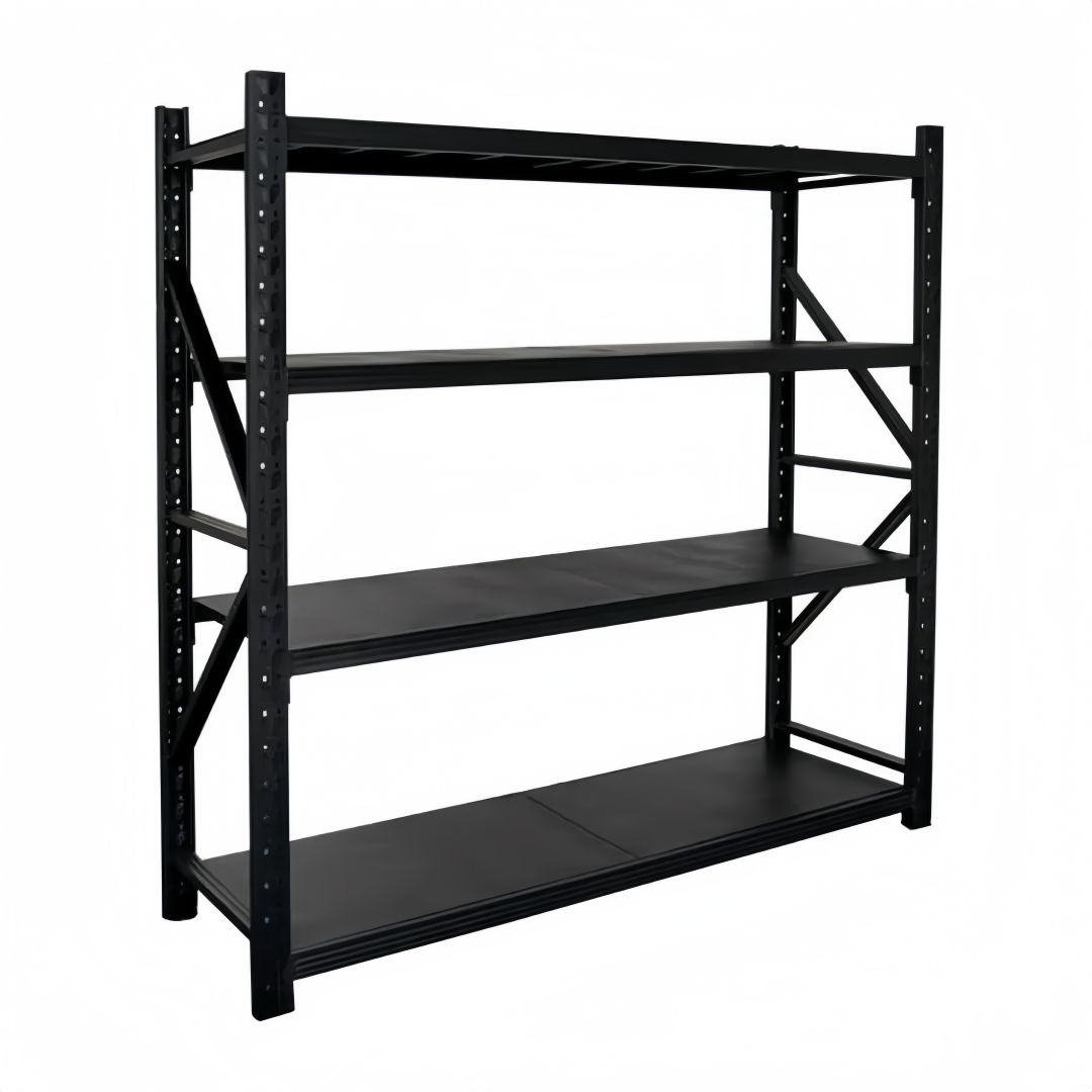 Steel Heavy Duty 4 Shelf Industrial Shelving Adjustable Storage Racks - Matte Black