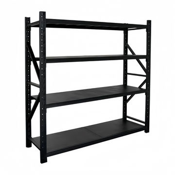 Steel Heavy Duty 4 Shelf Industrial Shelving Adjustable Storage Racks - Matte Black