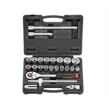 Force - 1/2" Dr 24 Piece Socket Set 10-32mm Chrome Bihex