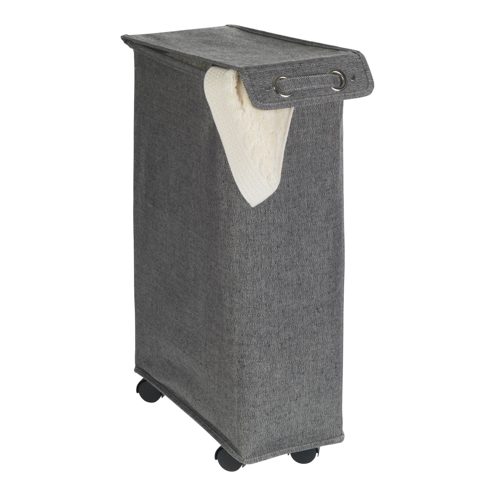 Wenko - Laundry Baskey 43L - With Lid - Corno Prime - Black-White
