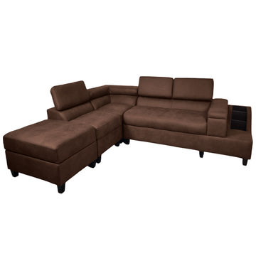 Phoebe L Shape Corner Sofa - SD-Dark Brown