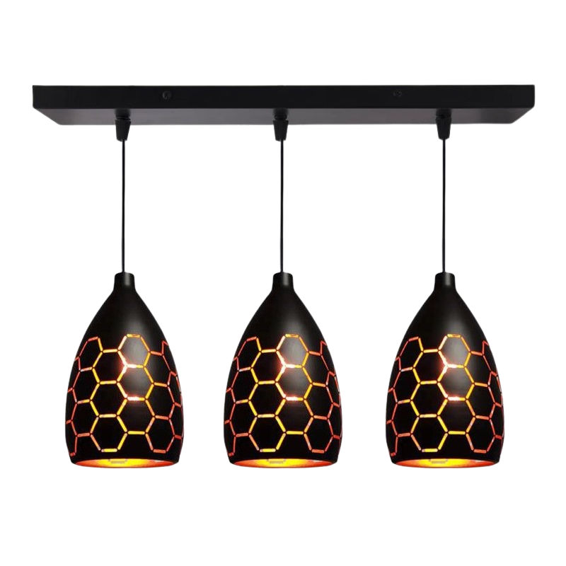 Retro Industrial Hollow Iron Pendant Light for Dining Room Ceiling