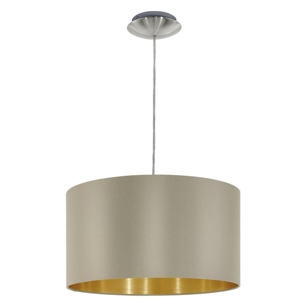 Maserlo - Pendant - 380mm - Taupe/Gold