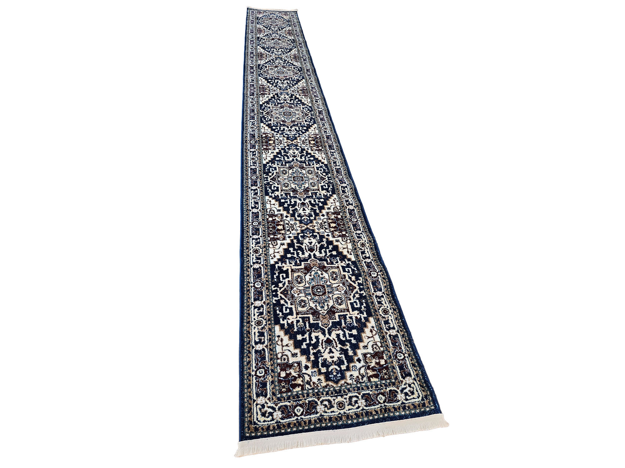 6 Metre Blue Persian Design Passage Runner - 600 x 80 CM