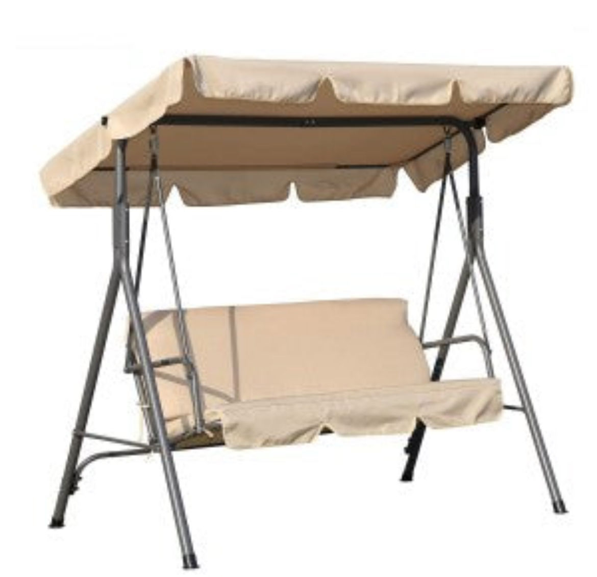 Garden Swing Chair 3 Person With Canopy - BEIGE