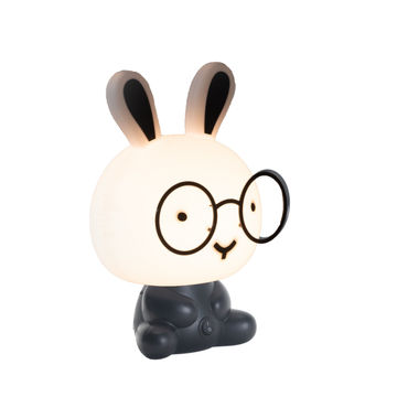 LAMP TABLE JUNIOR-BLACK & WHITE RABBIT W/GLASSES