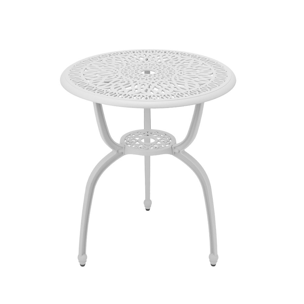 Elizabeth Aluminium Patio Table / Garden Table / Outdoor Dining Table - 60cm Round - WHITE