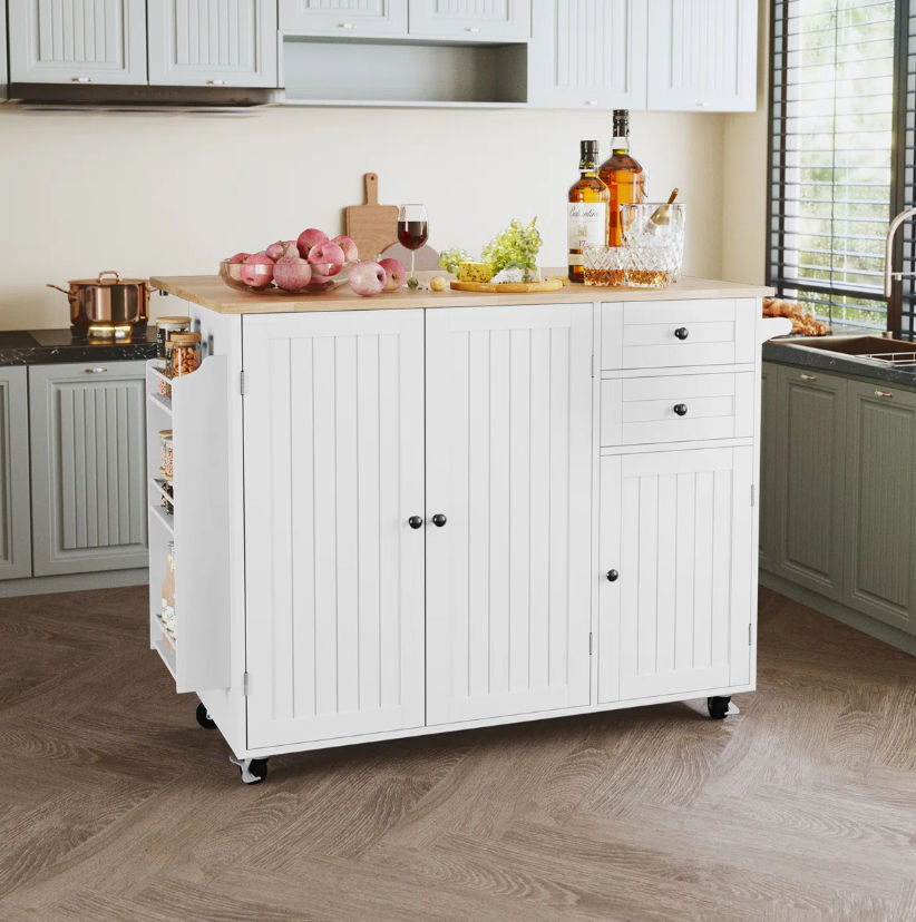 Greenline Interiors Zaks Kitchen Island White