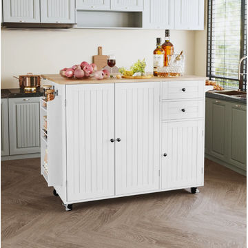Greenline Interiors Zaks Kitchen Island White