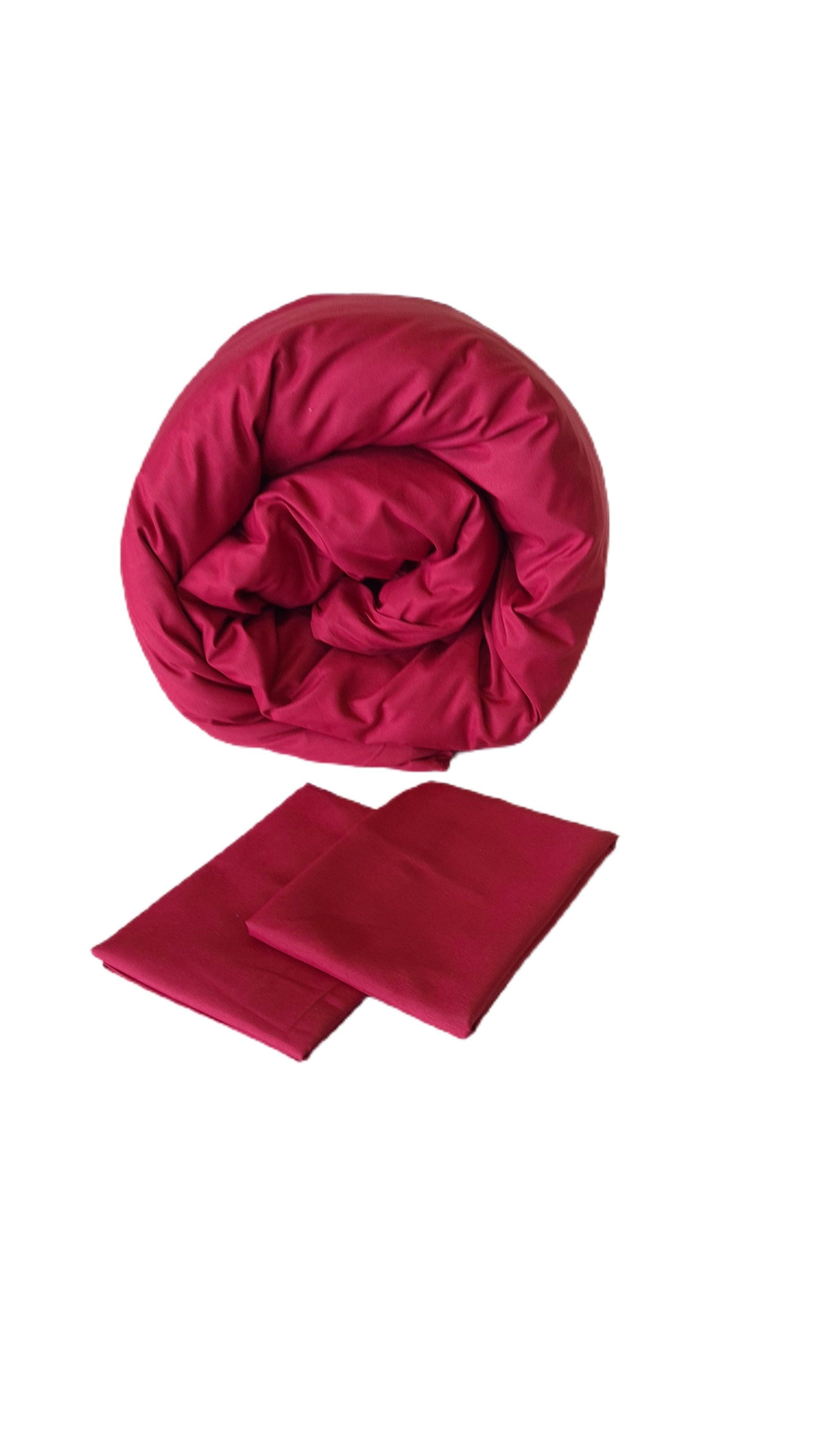 Standard Duvet Cover Set - Microfibre - Burgundy - Single