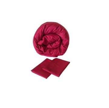 Standard Duvet Cover Set - Microfibre - Burgundy - Three Quarter