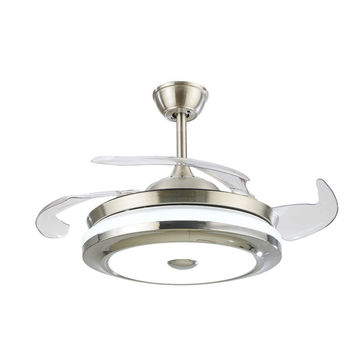 Retractable Bluetooth Ceiling Fan With Remote Control