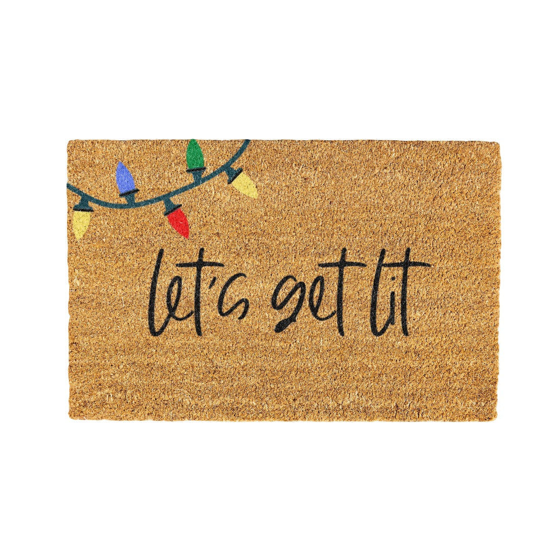 Lets get lit Coir Doormat Design 700 x 400 mm