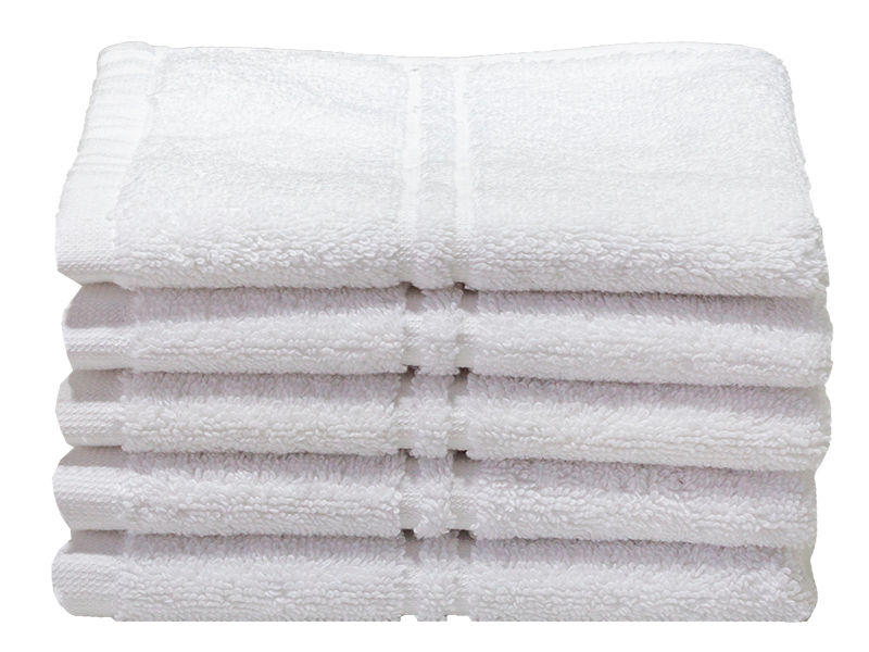 Bunty's Hotel Collection 600GSM Face Cloths - 05 Pc Pack - Optical White