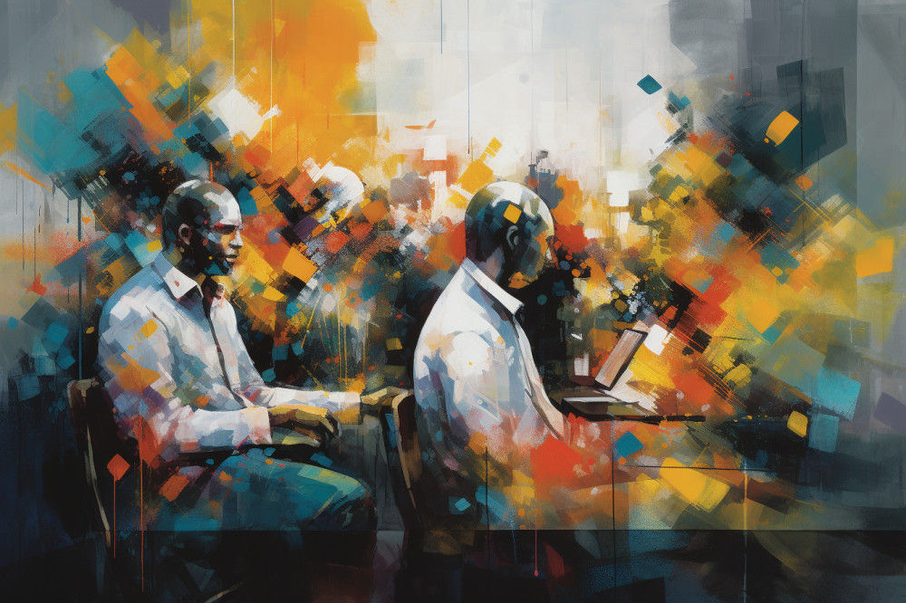 Canvas Wall Art - Abstract Figures Burst With Vibrant Colors - A1059 - [120 x 80 cm]