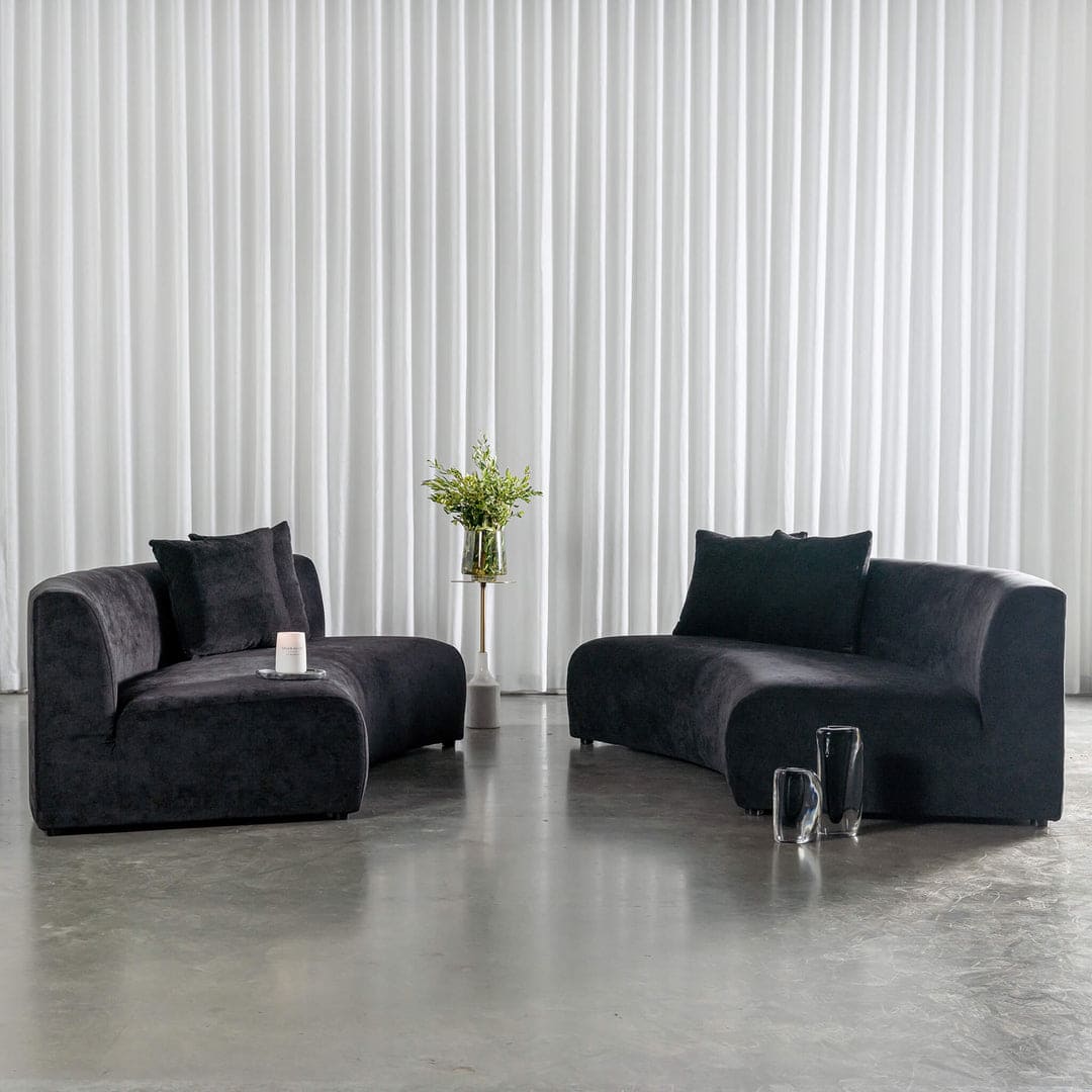 DUO CURVED 2 PCE SOFA - Grey