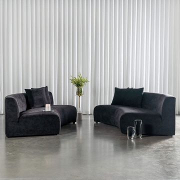 DUO CURVED 2 PCE SOFA - Grey