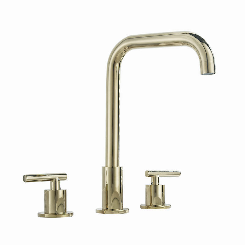 Trendy Taps Premium Quality Brushed Gold Deck Mounted Slim Handle Mixer
