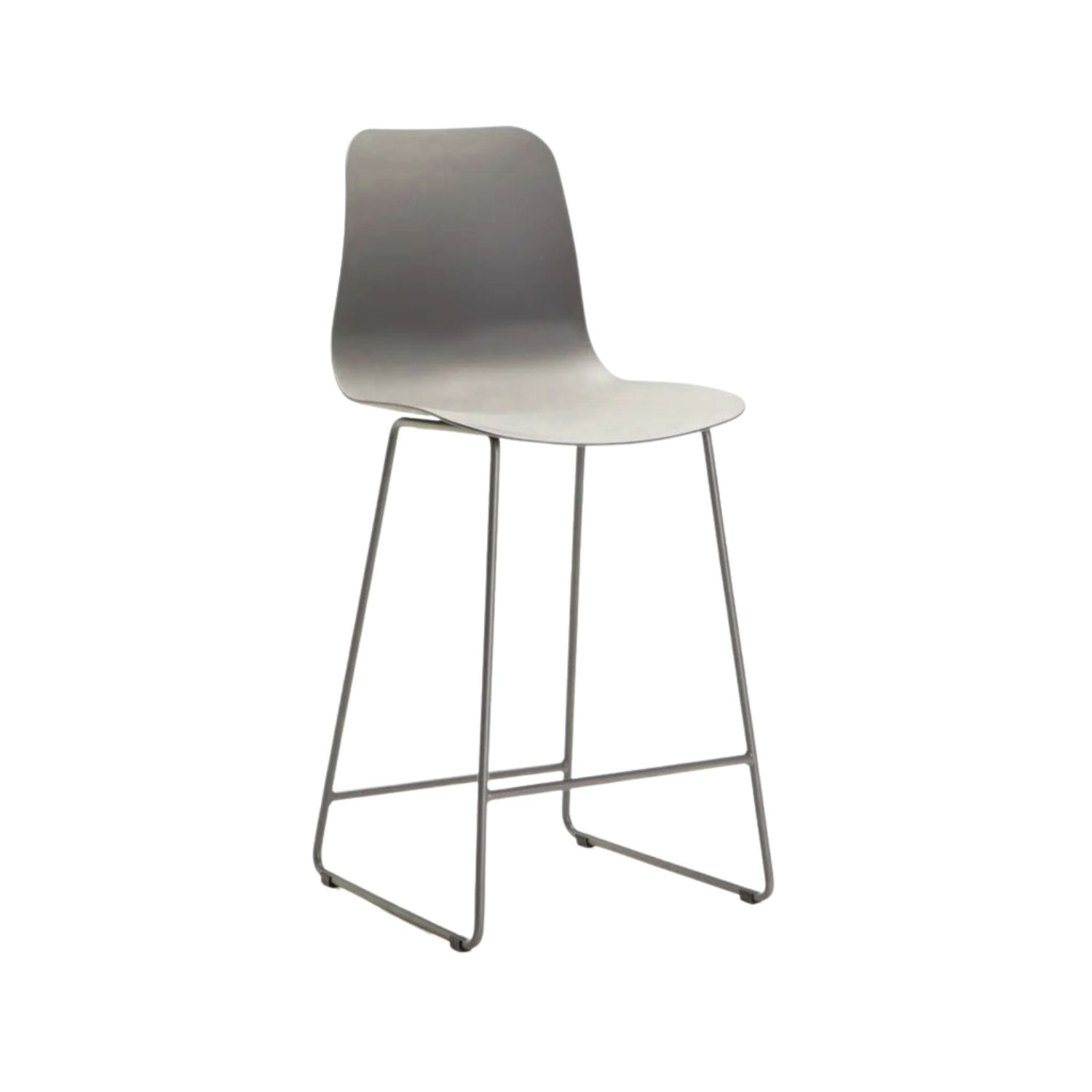 Metal Legs Polypropylene Barstool - Grey
