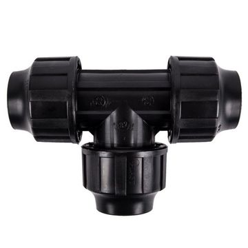 Compression Tee TN - Pipe Fittings - Black - 40mm - 3 Pack