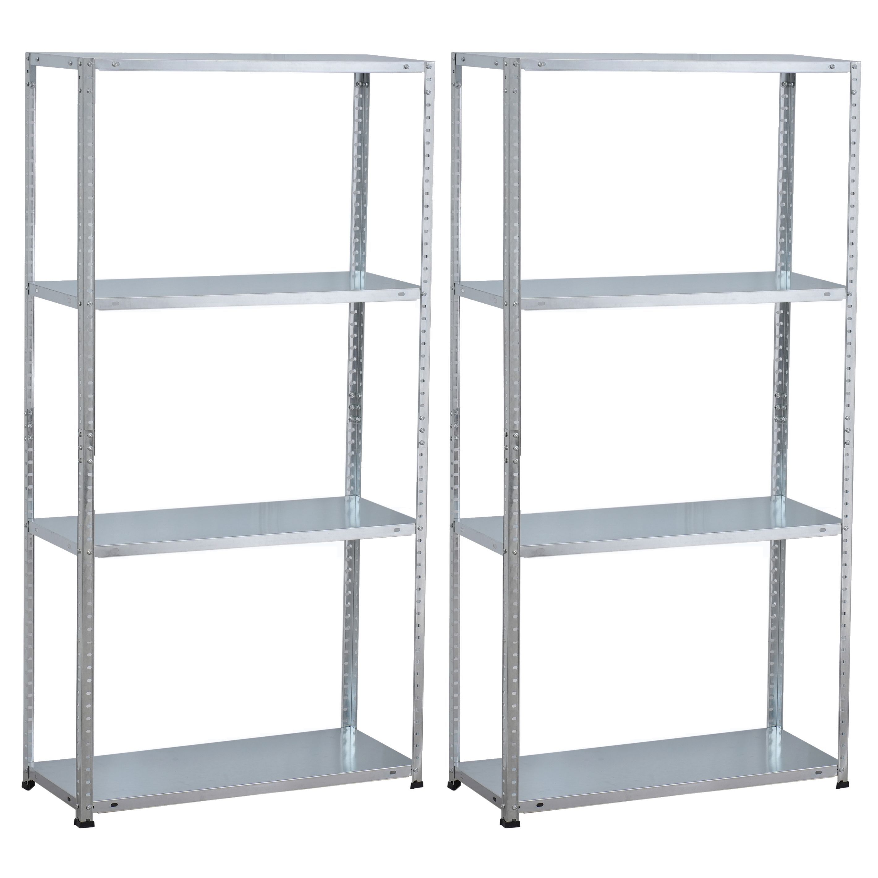 Infinity Homeware - 2 Units X 4 Tier Steel Shelving - 75 x 30 x 143 cm