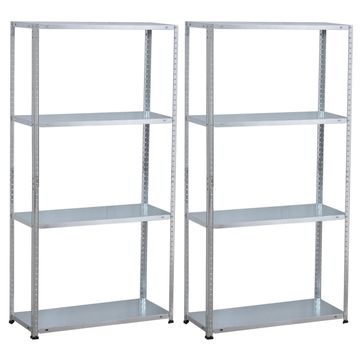 Infinity Homeware - 2 Units X 4 Tier Steel Shelving - 75 x 30 x 143 cm