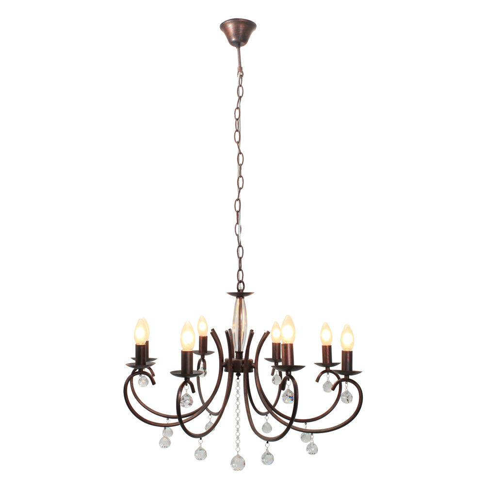 Eurolux - 8 Lights - Chandelier - 820mm - Country Brown