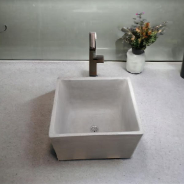 Large Grey Square Concrete Basin 45x40x31cm