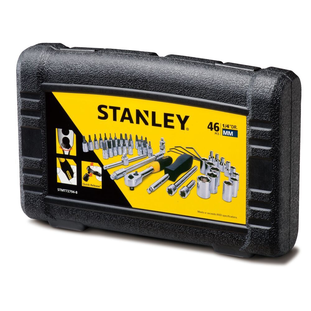 STANLEY 46-Piece 1/4-Inch Square Drive Socket & Bit Set | STMT72794-8