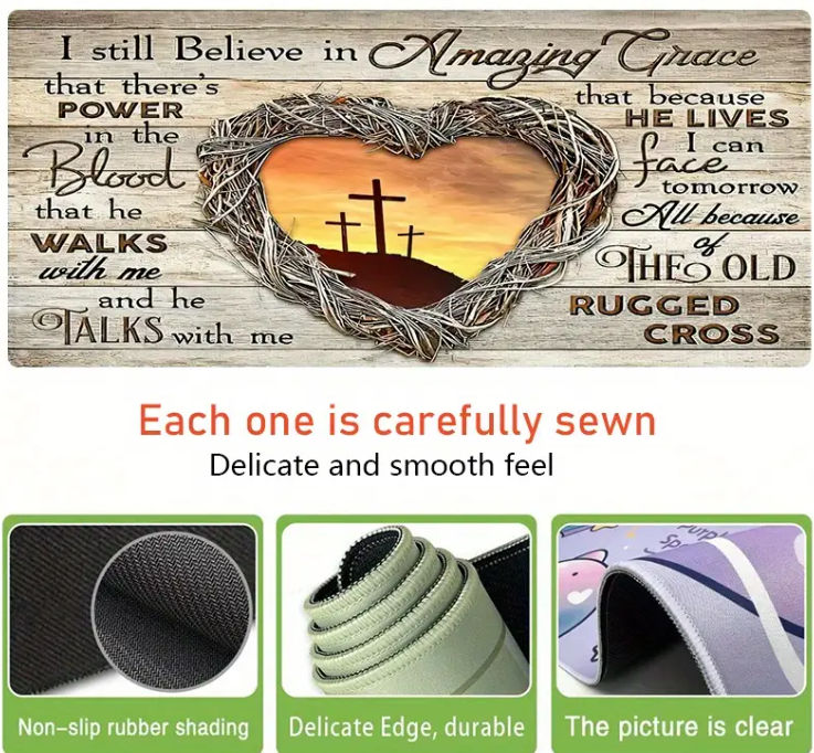 XXL Gaming Mouse Pad - Vintage Bible verse - 90x40cm