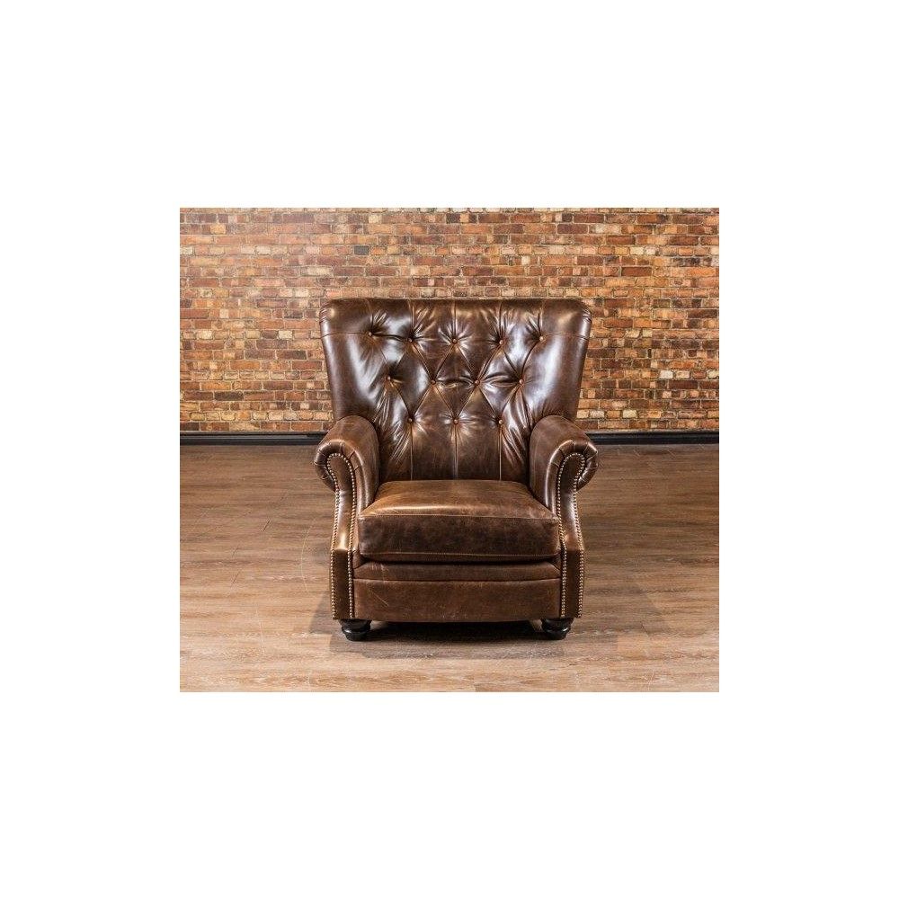 Fio Brown Faux Leather Wingback Chair
