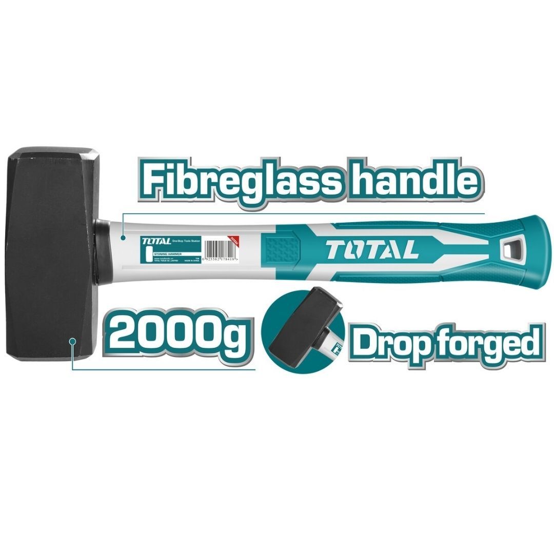 Total Stone Club Hammer 2.0Kg F.G Handle- 2 Pack
