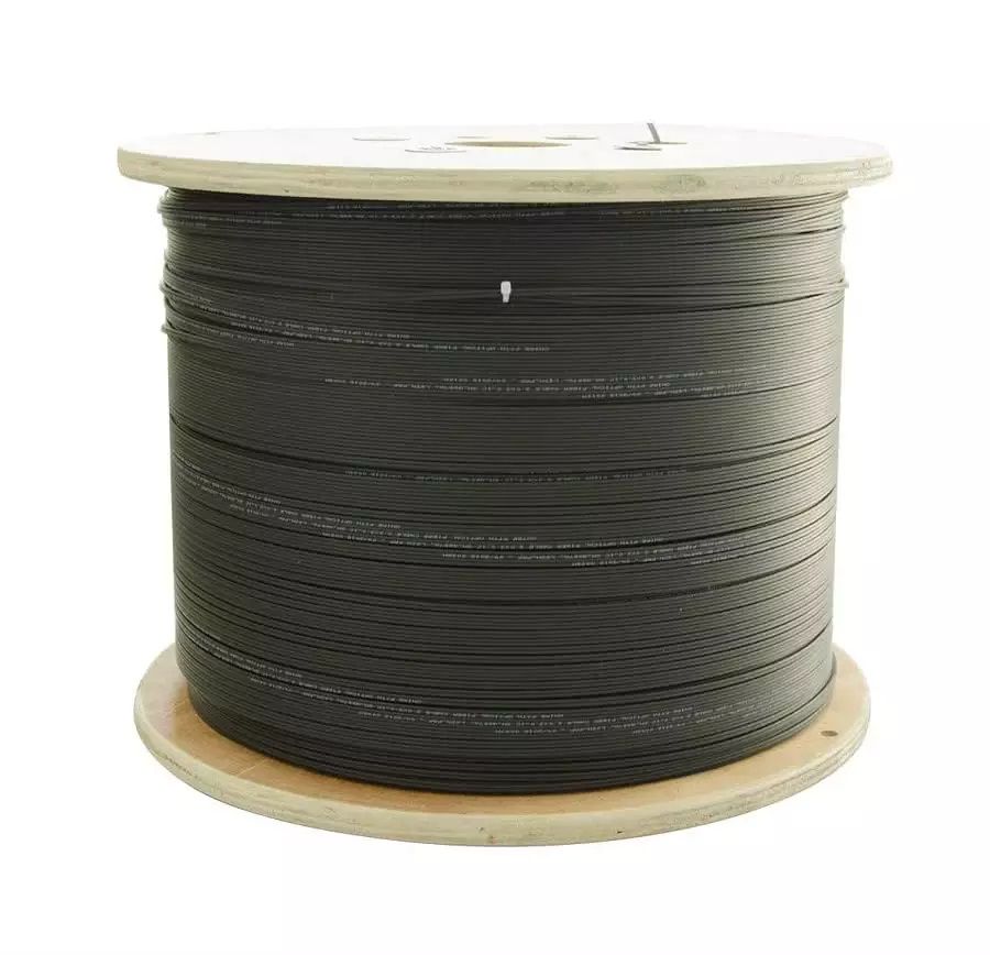 1km Roll | 4 Core Single Mode Flat 100Gbps OS2 Fiber Drop Cable | G.657A2 Outdoor Fiber Optic Cable