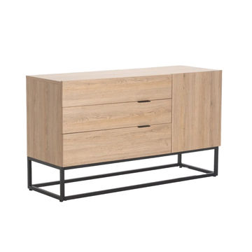 Vividitto - Azrael 3 Drawer 1 Door Sideboard - Oak