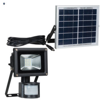 Solar LED Die Cast Aluminum Flood Light with Tempered Glass Lens and PIR Motion Sensor