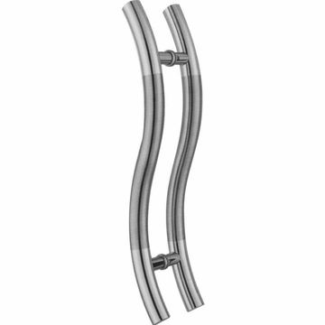 "S" shaped stainless steel door handles - back-to-back pull
