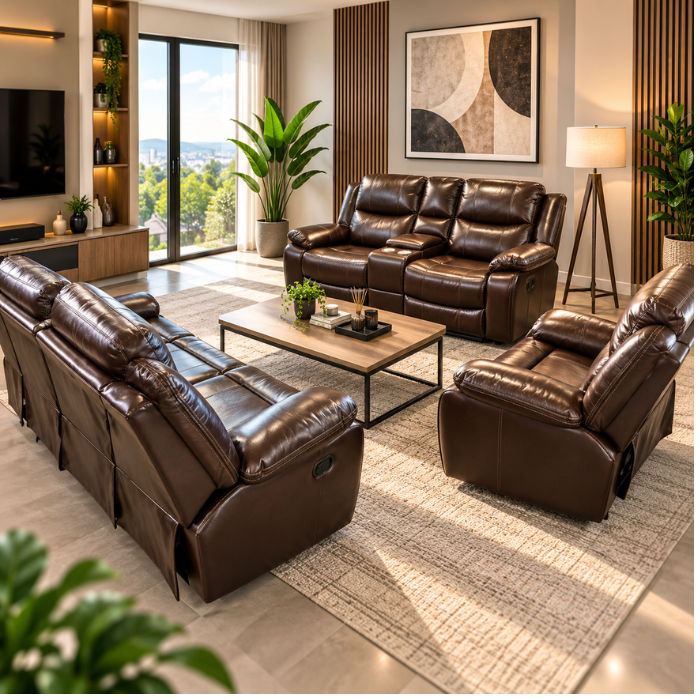 QandAHome – Verona 6 Seater Recliner Lounge Suite