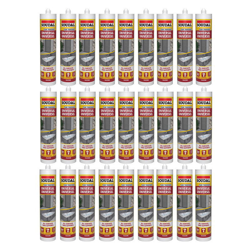 SOUDAL Universal Silicone Sealant Clear 270ML ( 24 Pack )