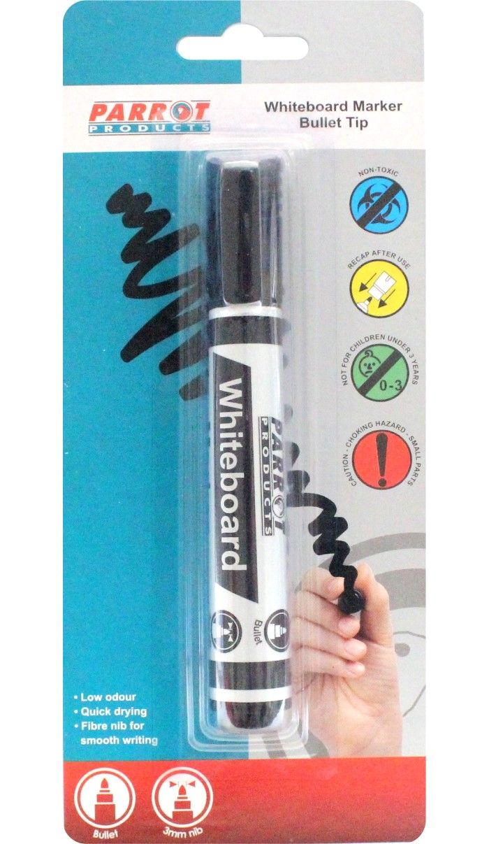 Whiteboard Marker (Bullet Tip - Carded - Black)