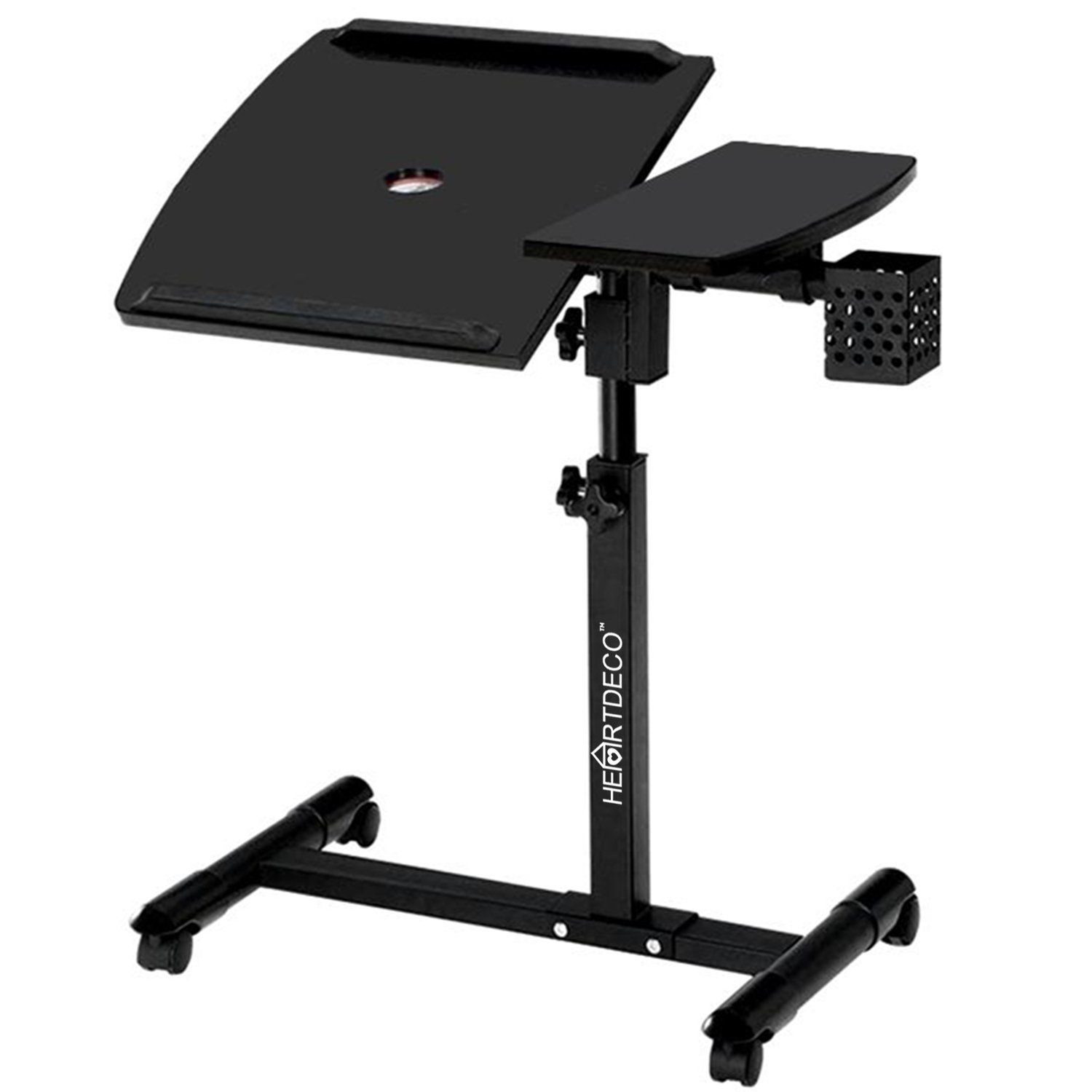 Portable Mobile Adjustable Split Panel Standing Laptop Table Overbed Table