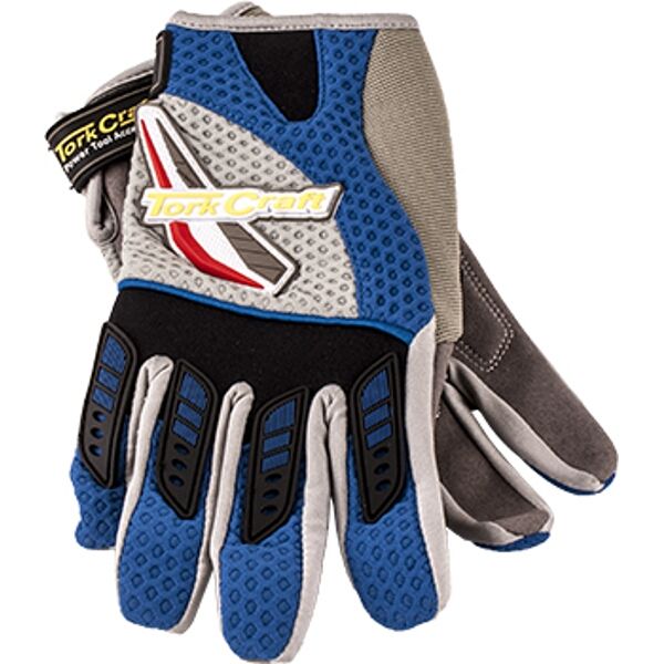 Mechanics Glove Small Synthetic Leather Palm Air Mesh Back Blue