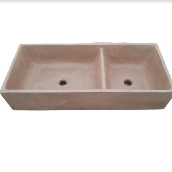 Burnt Orange Double Butler 101x44.5x20.5cm Basin/Sink Bespoke Hand-Made