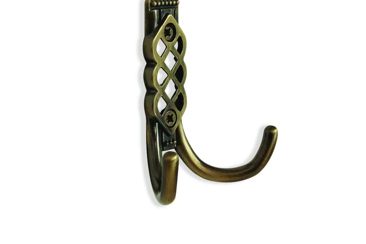 Double Coat Hook, Antique Brass (3 pack) BY WOODLY
