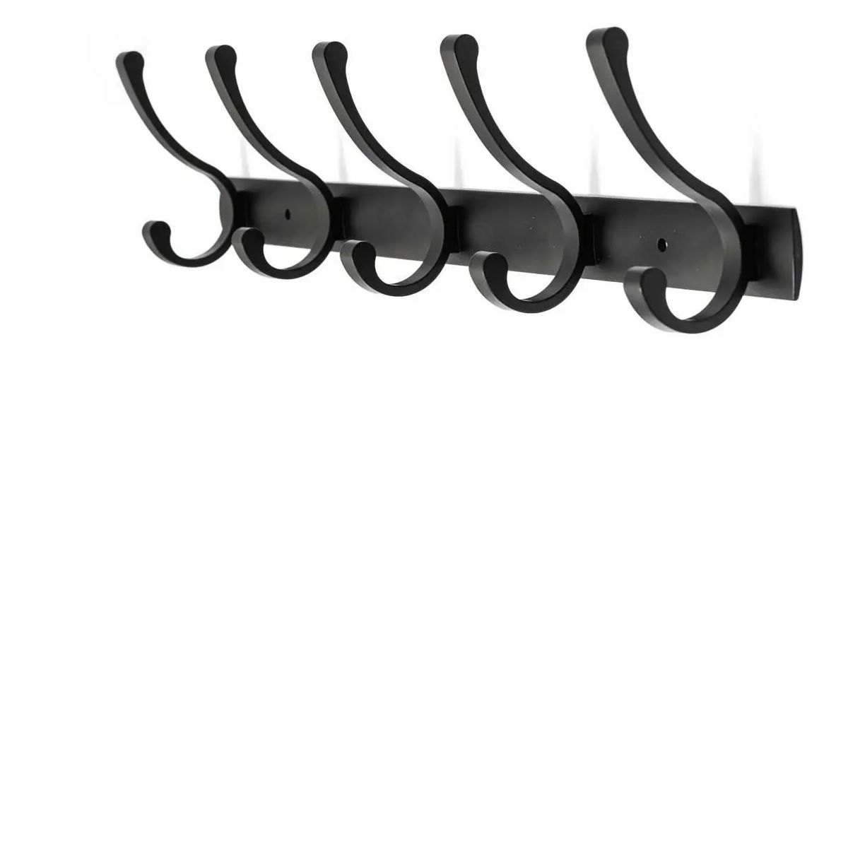 Coat Hook Rack, Black, Aluminium, 5 Hook BY WOODLY