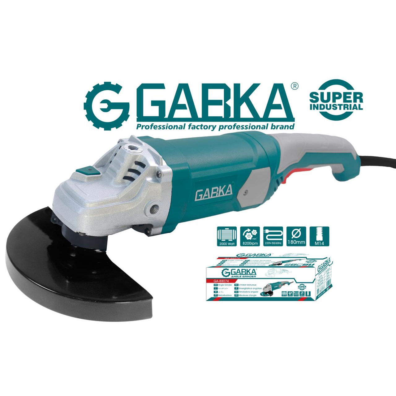 2800W Heavy-Duty Angle Grinder – 230mm Disc, 6,500 RPM for Cutting & Grinding