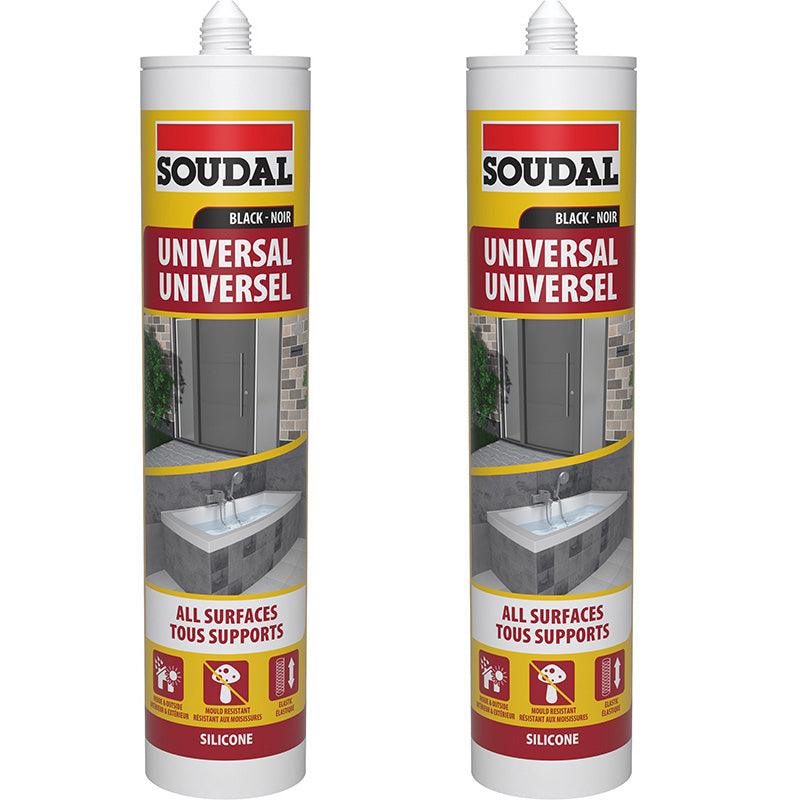 SOUDAL Universal Silicone Sealant Black 270ML ( 2 Pack )