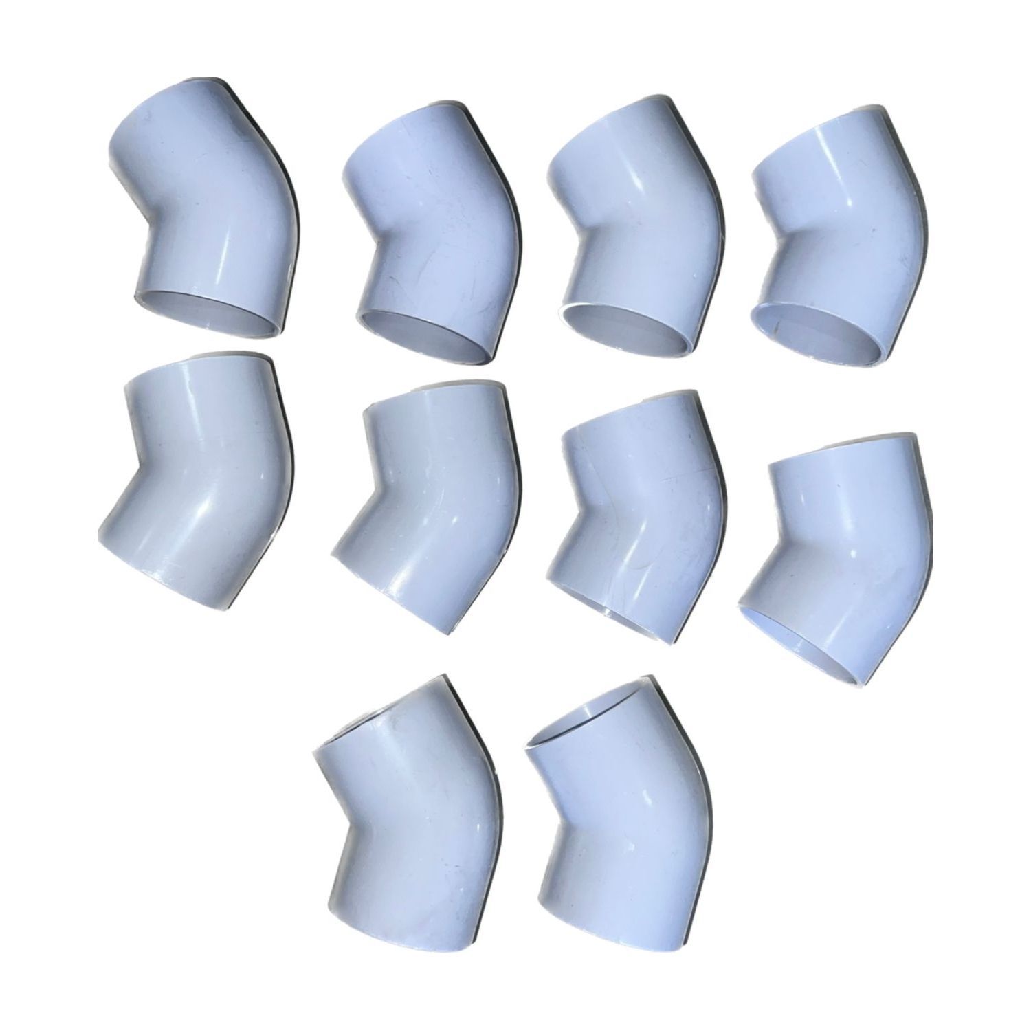 50mm PVC Swimming Pool Fitting 10 Pack - 45Deg Elbow White