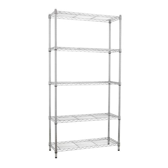 Chrome Shelf 5 Tier 90X35X180cm