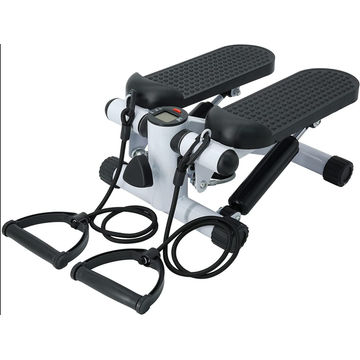 Fitness Exercise Stepper Bike with Resistance Bands-White & Black