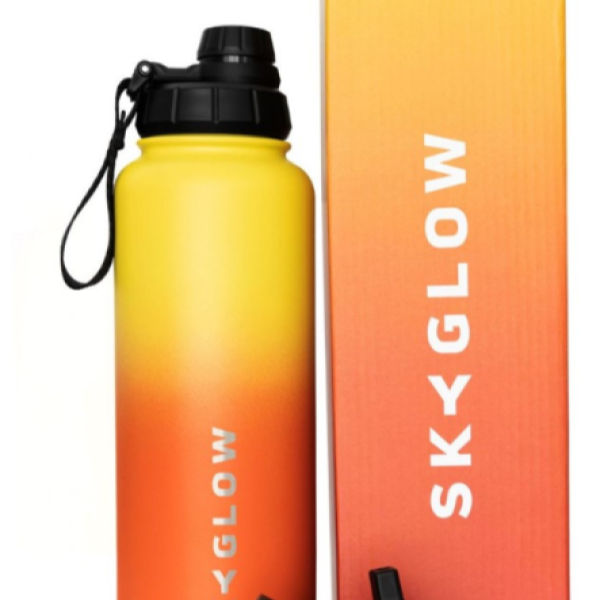 SkyGlow Double Wall Water Bottle - Gym Water Bottles - Sports Water Bottle - 1.2L - Fire